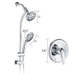 7 Spray Fixed And Handheld Shower Head Dual Shower Head Spa System In Chrome -FURITURE SALE SHOP chrome dual shower heads x w1219 w47651 1f 1000