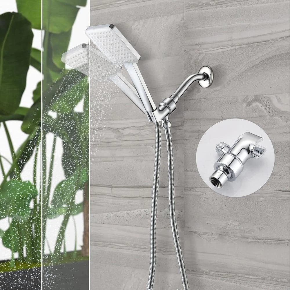 6 Sprays High Pressure Fixed And Handheld Shower Head Multi-Function 1.8 GPM In Chrome 7 6 Sprays High Pressure Fixed And Handheld Shower Head Multi-Function 1.8 GPM In Chrome - Image 7