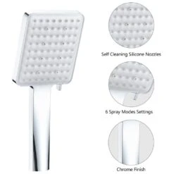 6 Sprays High Pressure Fixed And Handheld Shower Head Multi-Function 1.8 GPM In Chrome 11 6 Sprays High Pressure Fixed And Handheld Shower Head Multi-Function 1.8 GPM In Chrome -FURITURE SALE SHOP chrome dual shower heads x w1219 w47905 44 1000