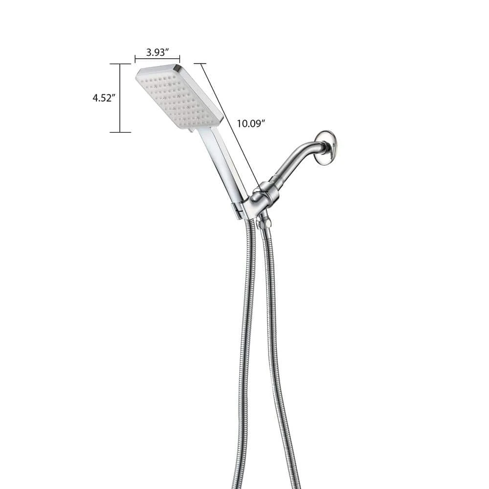 6 Sprays High Pressure Fixed And Handheld Shower Head Multi-Function 1.8 GPM In Chrome 6 6 Sprays High Pressure Fixed And Handheld Shower Head Multi-Function 1.8 GPM In Chrome - Image 6