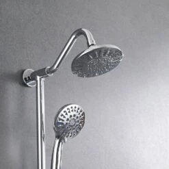 5 Sprays Modern Wall Mount Dual Shower Head Handheld Shower 2.5 GPM In Chrome -FURITURE SALE SHOP chrome dual shower heads x w1219 w56008 44 1000