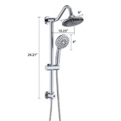 5 Sprays Modern Wall Mount Dual Shower Head Handheld Shower 2.5 GPM In Chrome -FURITURE SALE SHOP chrome dual shower heads x w1219 w56008 76 1000