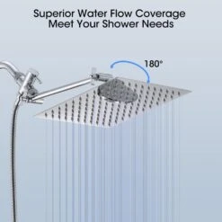 6-Spray High Pressure Dual Shower Head/Handheld Shower Combo In Chrome -FURITURE SALE SHOP chrome dual shower heads x w1219 w60348 44 1000