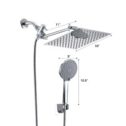 6-Spray High Pressure Dual Shower Head/Handheld Shower Combo In Chrome -FURITURE SALE SHOP chrome dual shower heads x w1219 w60348 fa 1000