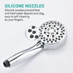 5-Spray Wall Mount Handheld Shower Head 2.5 GPM Shower Heads In Chrome -FURITURE SALE SHOP chrome handheld shower heads x w1219 w91503 44 1000