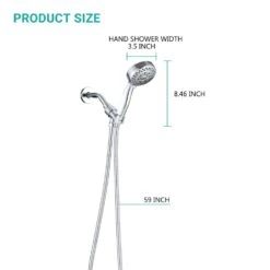 5-Spray Wall Mount Handheld Shower Head 2.5 GPM Shower Heads In Chrome -FURITURE SALE SHOP chrome handheld shower heads x w1219 w91503 76 1000