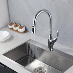 Single Handle Pull Down Sprayer Kitchen Faucet 360-Degree Swivel Kitchen Faucet In Chrome 15 Single Handle Pull Down Sprayer Kitchen Faucet 360-Degree Swivel Kitchen Faucet In Chrome -FURITURE SALE SHOP chrome pull down kitchen faucets x nk0604 31 1000
