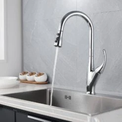 Single Handle Pull Down Sprayer Kitchen Faucet 360-Degree Swivel Kitchen Faucet In Chrome 10 Single Handle Pull Down Sprayer Kitchen Faucet 360-Degree Swivel Kitchen Faucet In Chrome -FURITURE SALE SHOP chrome pull down kitchen faucets x nk0604 4f 1000