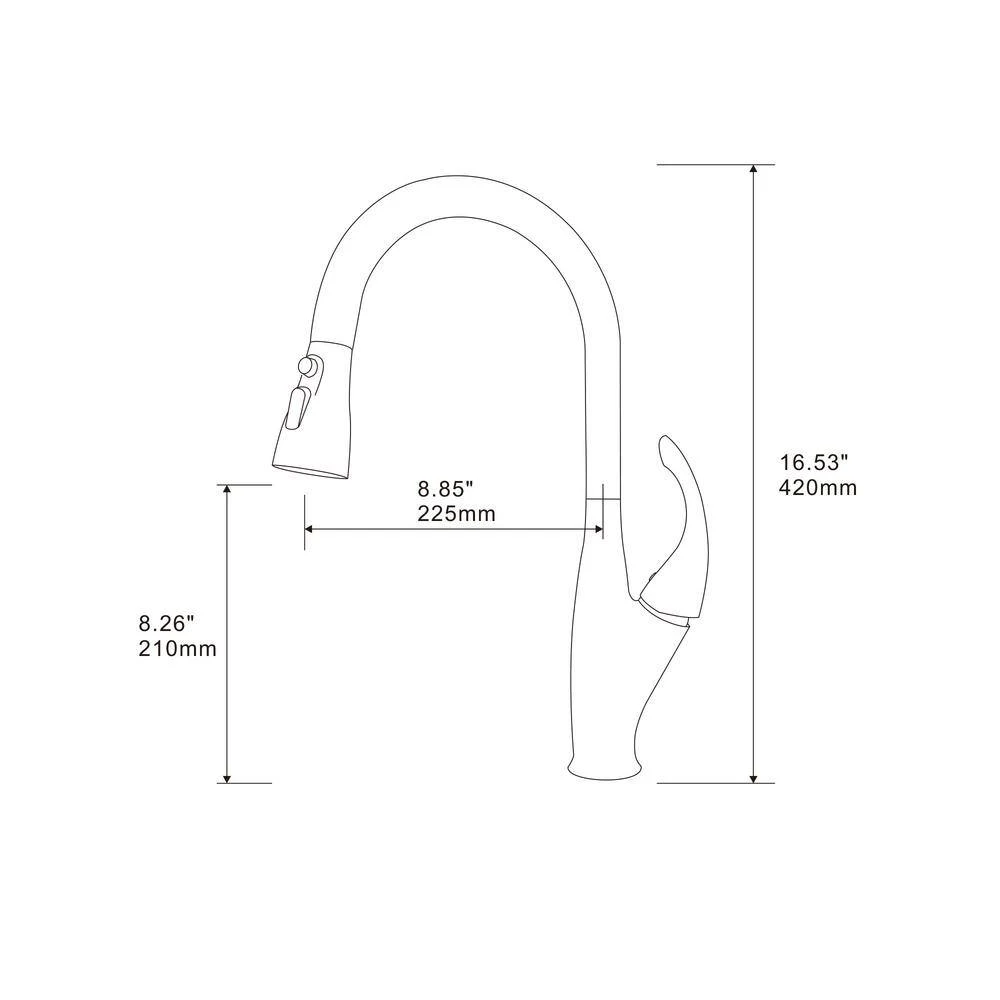 Single Handle Pull Down Sprayer Kitchen Faucet 360-Degree Swivel Kitchen Faucet In Chrome 6 Single Handle Pull Down Sprayer Kitchen Faucet 360-Degree Swivel Kitchen Faucet In Chrome - Image 6