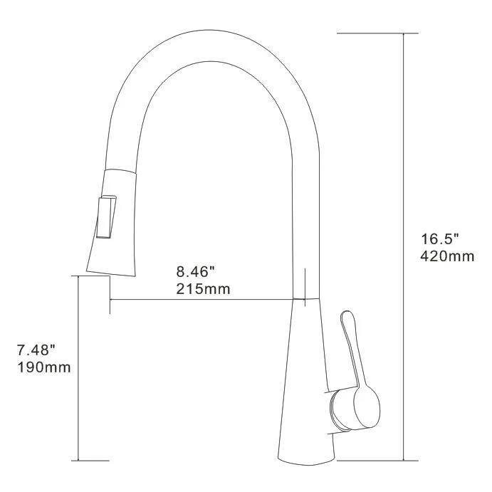Single Handle Pull Down Sprayer Kitchen Faucet In Chrome Elegant 5 Single Handle Pull Down Sprayer Kitchen Faucet In Chrome Elegant - Image 5