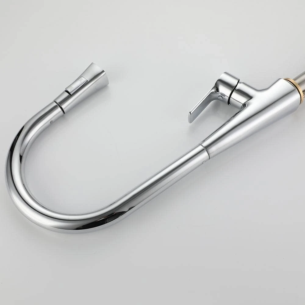 Single Handle Pull Down Sprayer Kitchen Faucet In Chrome Elegant 7 Single Handle Pull Down Sprayer Kitchen Faucet In Chrome Elegant - Image 7