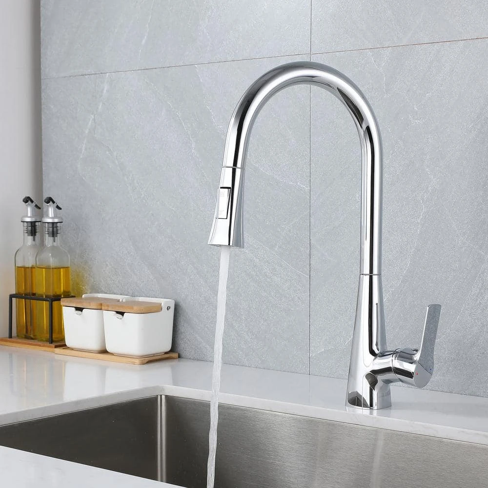 Single Handle Pull Down Sprayer Kitchen Faucet In Chrome Elegant 2 Single Handle Pull Down Sprayer Kitchen Faucet In Chrome Elegant - Image 2