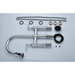 Single Handle Bridge Kitchen Faucet With Pull-Down Sprayhead In Spot In Chrome -FURITURE SALE SHOP chrome tahanbath bridge kitchen faucets y w92850245 1f 1000