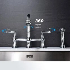 2 Handle Bridge Kitchen Faucet In Chrome 9 2 Handle Bridge Kitchen Faucet In Chrome -FURITURE SALE SHOP chrome tahanbath bridge kitchen faucets z w2287p182885 4f 1000