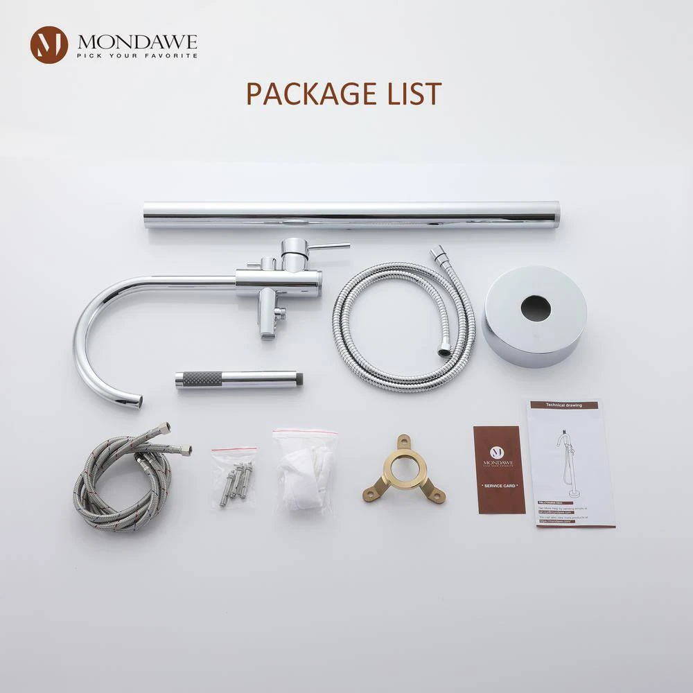 Single-Handle Claw Foot Freestanding Tub Faucet In Chrome 4 Single-Handle Claw Foot Freestanding Tub Faucet In Chrome - Image 4