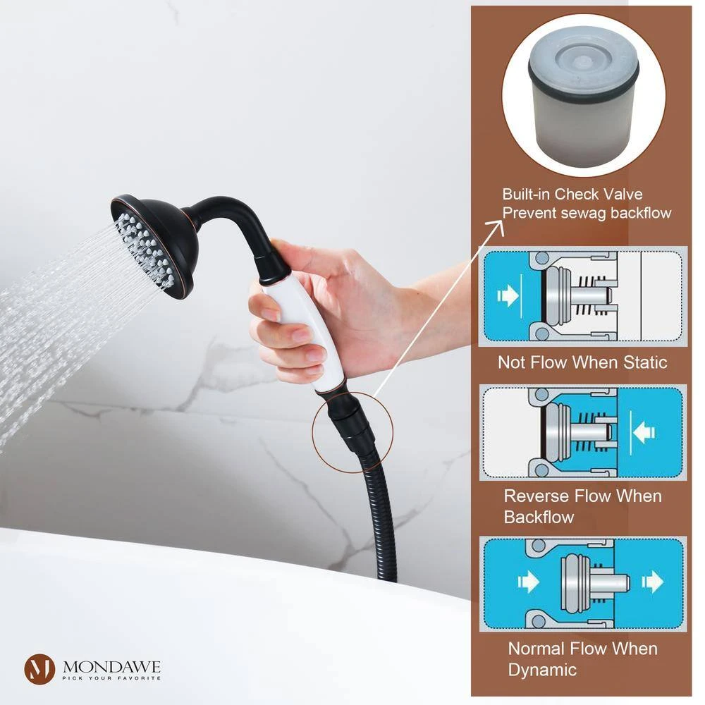 3-Handle Traditional Freestanding Bathtub Faucet(Oil Rubbed Bronze) 9 3-Handle Traditional Freestanding Bathtub Faucet(Oil Rubbed Bronze) - Image 9