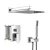 1-Spray 12 In.1.8 GPM Ceiling Mount Dual Shower Head And Handheld Shower Head In Chrome