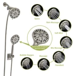 7-spray 4.7 In.Wall Mount 1.8 GPM Dual Shower Head And Handheld Shower Head In Chrome 13 7-spray 4.7 In.Wall Mount 1.8 GPM Dual Shower Head And Handheld Shower Head In Chrome -FURITURE SALE SHOP chrome tahanbath dual shower heads z w124362261 44 1000