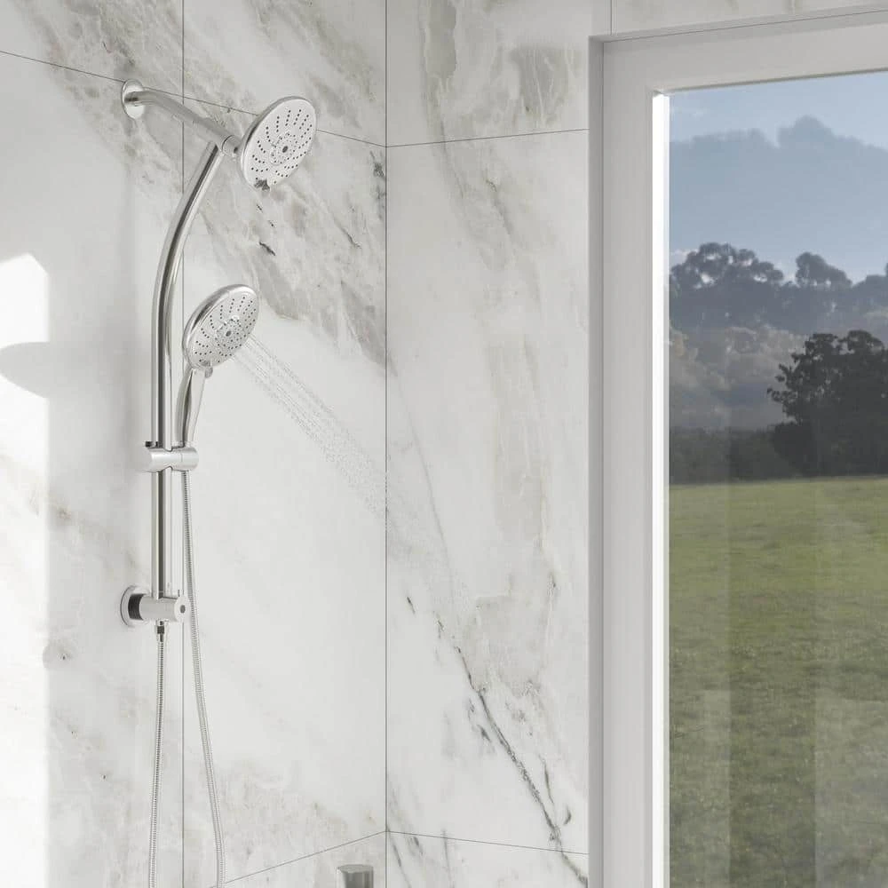 5-spray Dual 5 In. Wall Mount 1.8 GPM Shower Head And Handheld Shower Head In Chrome 8 5-spray Dual 5 In. Wall Mount 1.8 GPM Shower Head And Handheld Shower Head In Chrome - Image 8