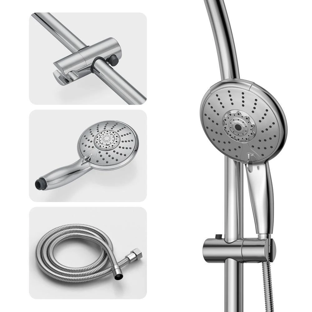 5-spray Dual 5 In. Wall Mount 1.8 GPM Shower Head And Handheld Shower Head In Chrome 2 5-spray Dual 5 In. Wall Mount 1.8 GPM Shower Head And Handheld Shower Head In Chrome - Image 2