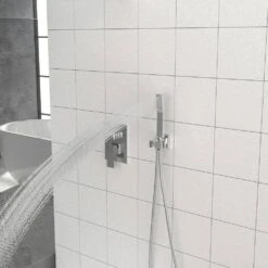 1-spray 10 In.Ceiling Mount 1.8 GPM Dual Shower Head And Handheld Shower Head In Chrome -FURITURE SALE SHOP chrome tahanbath dual shower heads z w124381739 1f 1000