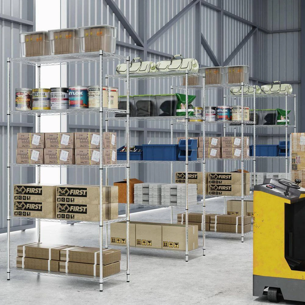 5 Tier Shelf Wire Shelving Unit-5T-1636-C-LKJ, 72H In Chrome 2 5 Tier Shelf Wire Shelving Unit-5T-1636-C-LKJ, 72H In Chrome - Image 2