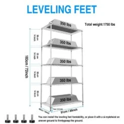 5 Tier Shelf Wire Shelving Unit-5T-1636-C-LKJ, 72H In Chrome 13 5 Tier Shelf Wire Shelving Unit-5T-1636-C-LKJ, 72H In Chrome -FURITURE SALE SHOP chrome tahanbath pantry organizers z w1550131997 4f 1000