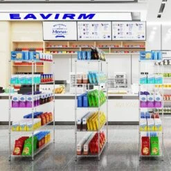 5 Tier Shelf Wire Shelving Unit-5T-1636-C-LKJ, 72H In Chrome 17 5 Tier Shelf Wire Shelving Unit-5T-1636-C-LKJ, 72H In Chrome -FURITURE SALE SHOP chrome tahanbath pantry organizers z w1550131997 76 1000