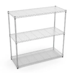 3-Tier 1050-LBS NSF Certified Chrome Wire Shelving: Adjustable Storage For Garages -FURITURE SALE SHOP chrome tahanbath pantry organizers z w155091055 44 1000
