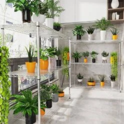 3-Tier 1050-LBS NSF Certified Chrome Wire Shelving: Adjustable Storage For Garages -FURITURE SALE SHOP chrome tahanbath pantry organizers z w155091055 76 1000