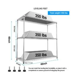 3-Tier 1050-LBS NSF Certified Chrome Wire Shelving: Adjustable Storage For Garages -FURITURE SALE SHOP chrome tahanbath pantry organizers z w155091055 fa 1000