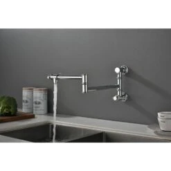 Wall Mount Pot Filler Faucet Wall Mount Pot Filler Faucet, Modern Brass Pot Filler 2-Attachment In Chrome -FURITURE SALE SHOP chrome tahanbath pot fillers y w928 104079 fa 1000