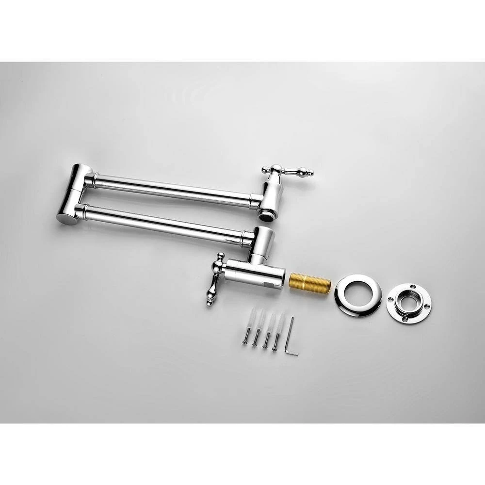 Wall Mount Pot Filler Faucet Folding Kitchen In Brushed Chrome 4 Wall Mount Pot Filler Faucet Folding Kitchen In Brushed Chrome - Image 4