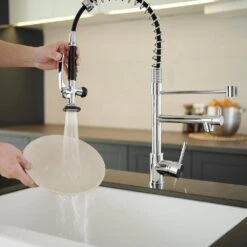 Kitchen Brass Sink Faucet With Single-Handle, Pull Down Sprayer Kitchen Faucet With 2 Spout In Chrome 13 Kitchen Brass Sink Faucet With Single-Handle, Pull Down Sprayer Kitchen Faucet With 2 Spout In Chrome -FURITURE SALE SHOP chrome tahanbath pull down kitchen faucets y xy 512 33c us 31 1000