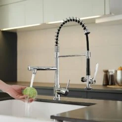 Kitchen Brass Sink Faucet With Single-Handle, Pull Down Sprayer Kitchen Faucet With 2 Spout In Chrome 11 Kitchen Brass Sink Faucet With Single-Handle, Pull Down Sprayer Kitchen Faucet With 2 Spout In Chrome -FURITURE SALE SHOP chrome tahanbath pull down kitchen faucets y xy 512 33c us 44 1000