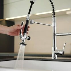 Kitchen Brass Sink Faucet With Single-Handle, Pull Down Sprayer Kitchen Faucet With 2 Spout In Chrome 9 Kitchen Brass Sink Faucet With Single-Handle, Pull Down Sprayer Kitchen Faucet With 2 Spout In Chrome -FURITURE SALE SHOP chrome tahanbath pull down kitchen faucets y xy 512 33c us 4f 1000
