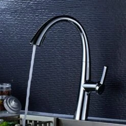 15.7 In. 360° Spout Swivel Kitchen Faucet With Pull Out Sprayer, Single Handle Kitchen Sink Faucet In Chrome -FURITURE SALE SHOP chrome tahanbath pull down kitchen faucets z w1932p156236 1f 1000