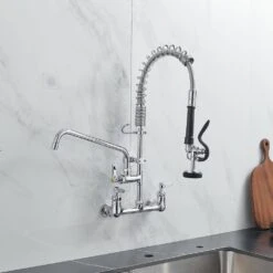 Triple Handle Pull Down Sprayer Kitchen Faucet In Chrome 14 Triple Handle Pull Down Sprayer Kitchen Faucet In Chrome -FURITURE SALE SHOP chrome tahanbath pull down kitchen faucets z w1932p171734 76 1000