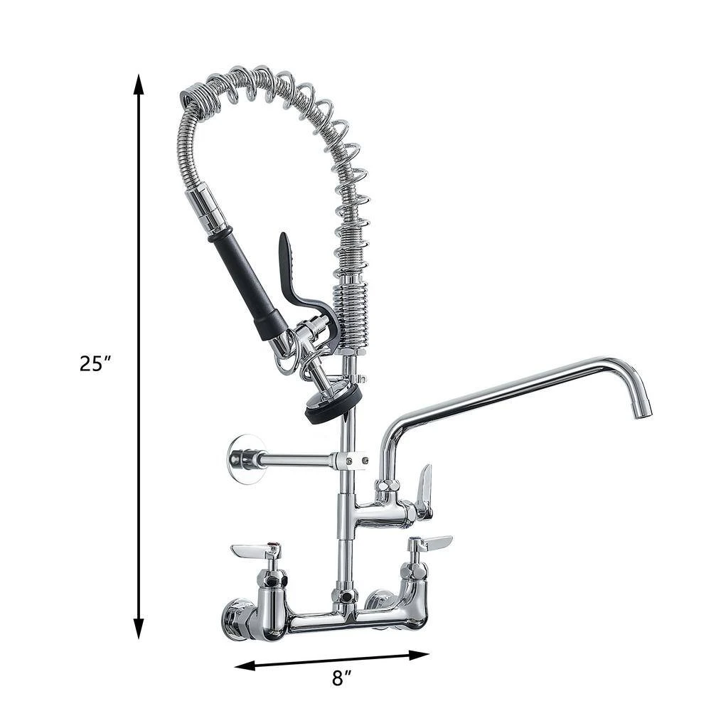 Triple Handle Pull Down Sprayer Kitchen Faucet In Chrome 2 Triple Handle Pull Down Sprayer Kitchen Faucet In Chrome - Image 2