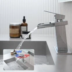 Sink Faucet With Deck Plate Waterfall Chrome Bathroom Faucets For Sink 1 Hole Or 3 Holes One Handle Faucets 11 Sink Faucet With Deck Plate Waterfall Chrome Bathroom Faucets For Sink 1 Hole Or 3 Holes One Handle Faucets -FURITURE SALE SHOP chrome tahanbath single hole bathroom faucets z w1932p181205 44 1000