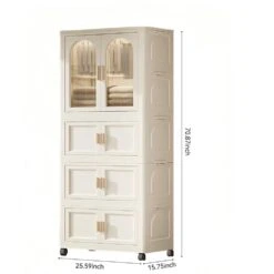 Ready To Assemble White Bath 25.59 In. X 15. 75 In. X 70. 87 In. With Magnetic Door Plastic Storage Cabinet With Wheels -FURITURE SALE SHOP cream white tahanbath ready to assemble kitchen cabinets z w2873p239389 c3 1000