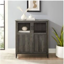 Modern Grooved-Door Accent Cabinet-Cerused Ash 9 Modern Grooved-Door Accent Cabinet-Cerused Ash -FURITURE SALE SHOP dark gray tahanbath pantry organizers z b185p169076 31 1000