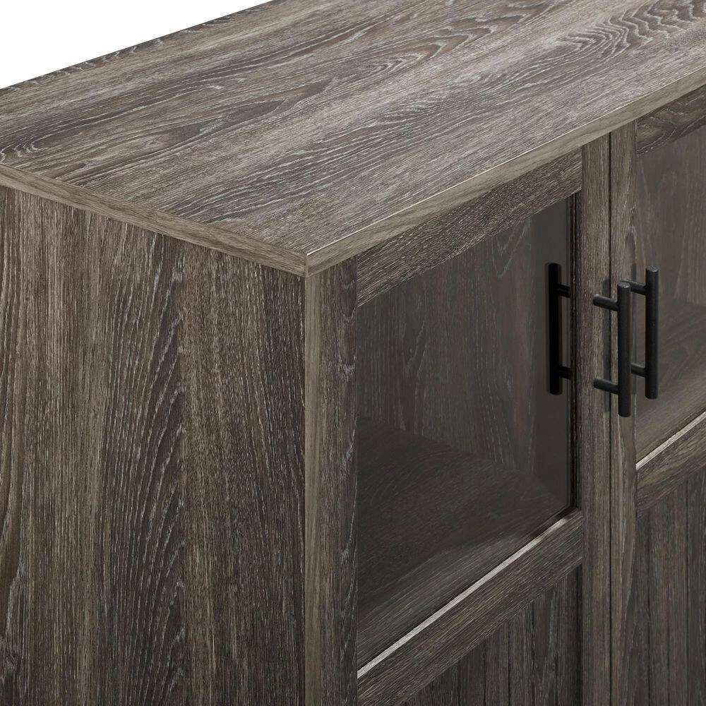 Modern Grooved-Door Accent Cabinet-Cerused Ash 3 Modern Grooved-Door Accent Cabinet-Cerused Ash - Image 3