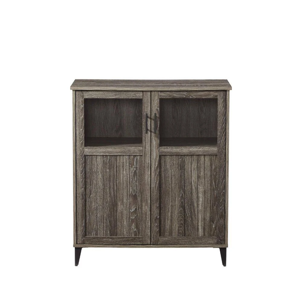 Modern Grooved-Door Accent Cabinet-Cerused Ash 1 Modern Grooved-Door Accent Cabinet-Cerused Ash