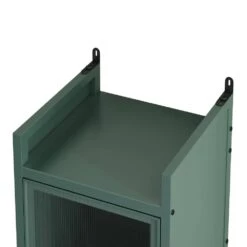 Modern 3-tier Glass Door Cabinet With Featuring 4-tier Storage, For Entryway, Dark Green -FURITURE SALE SHOP dark green tahanbath pantry organizers z w757p241565 4f 1000