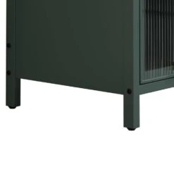 Modern 3-tier Glass Door Cabinet With Featuring 4-tier Storage, For Entryway, Dark Green -FURITURE SALE SHOP dark green tahanbath pantry organizers z w757p241565 fa 1000