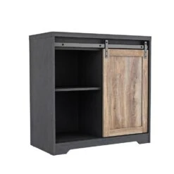31 In. Farmhouse Barn Door Bar Cabinet For Living Room, Dining Room In Dark Grey -FURITURE SALE SHOP dark grey tahanbath pantry organizers z w88163709 4f 1000