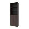24.80 In. W X 12.40 In. D X 71.10 In. H Brown Particle Board Freestanding Linen Cabinet W/2-Doors In Dark Walnut