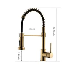 Single Handle Deck Mount Pull Down Sprayer Kitchen Faucet In Gold -FURITURE SALE SHOP gold pull down kitchen faucets q xy 289bg 40 76 1000