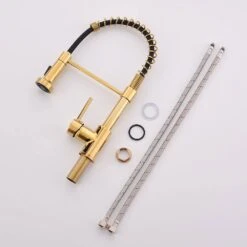Single Handle Deck Mount Pull Down Sprayer Kitchen Faucet In Gold -FURITURE SALE SHOP gold pull down kitchen faucets q xy 289bg 40 fa 1000
